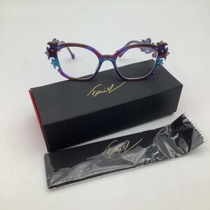 Faniel Eyewear Callas Divina Eyeglasses Frames 51-19-145 Purple Blue New